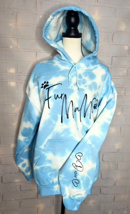 Personalized Fur Mama Tie Dye Hoodie – Custom Pet Lover Sweatshirt