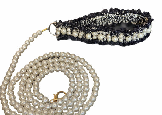 Pearl and Tweed Leash – Elegant Dog Leash with Classic Style