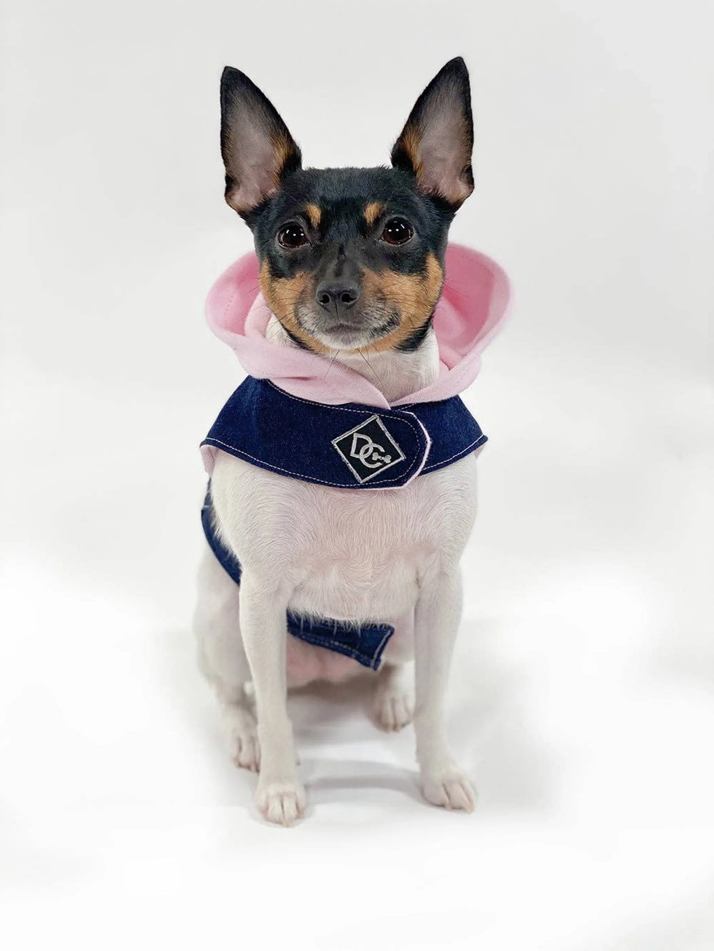Denim Hoodie Love Harness Vest – Stylish Dog Harness & Jacket