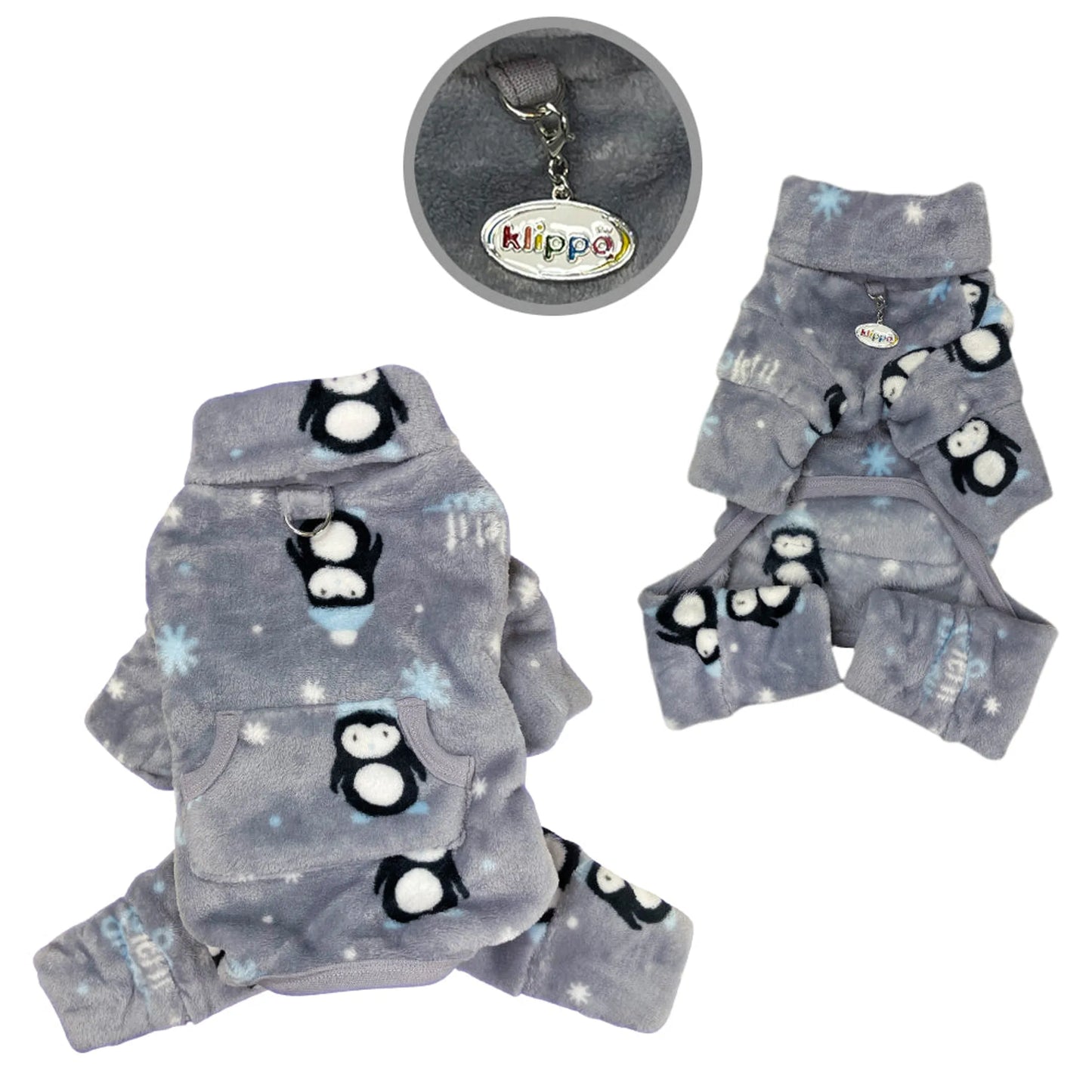 Ultra-Thick Plush Penguins Turtleneck Pajamas – Cozy Dog Sleepwear