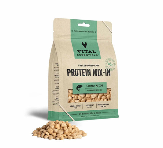 Vital Essentials Freeze-Dried Salmon Meal Topper – Raw Protein for Dogs